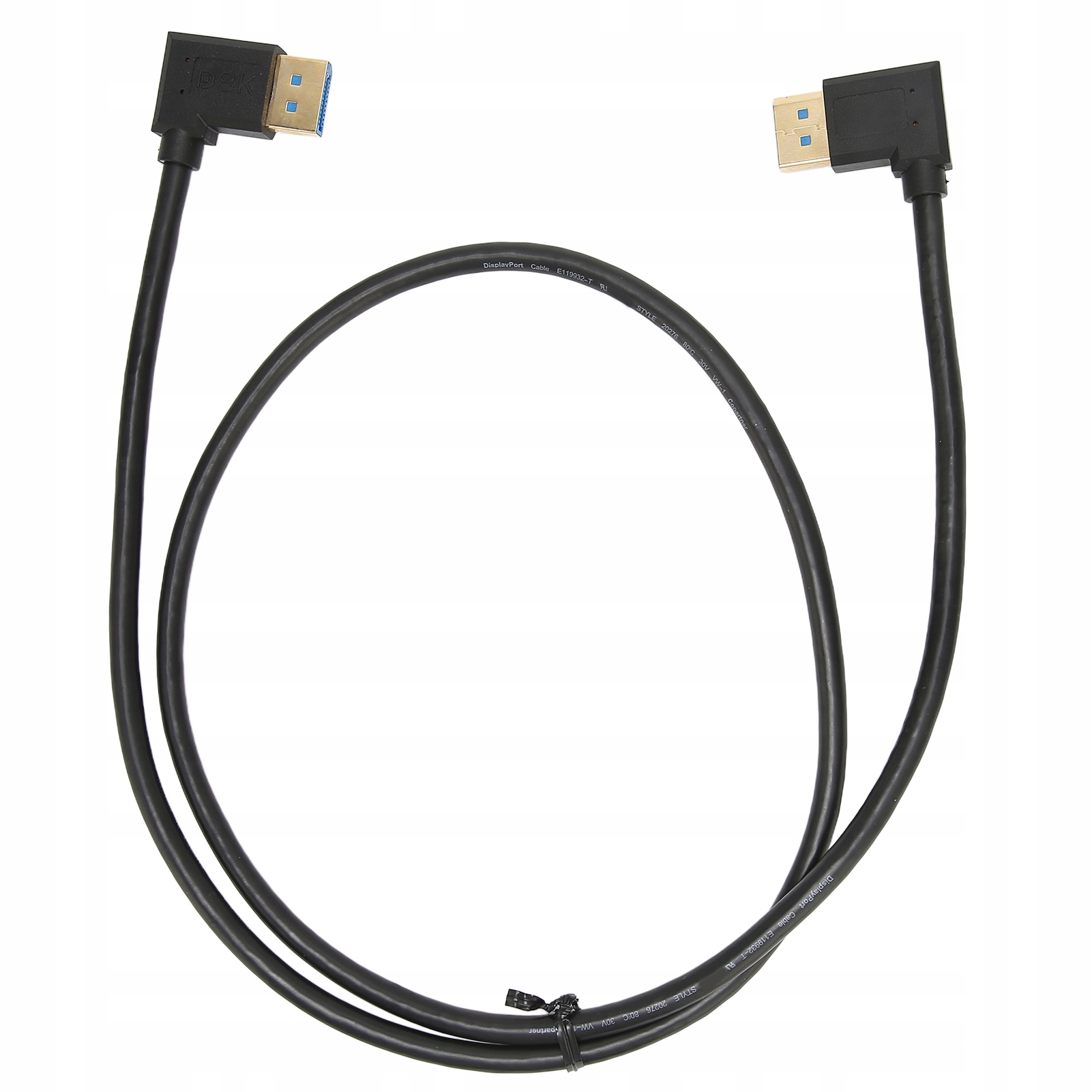 Kabel displayport 1,4 32,4 Gbps 90 stopni kąt prostego DP Męska do 9T