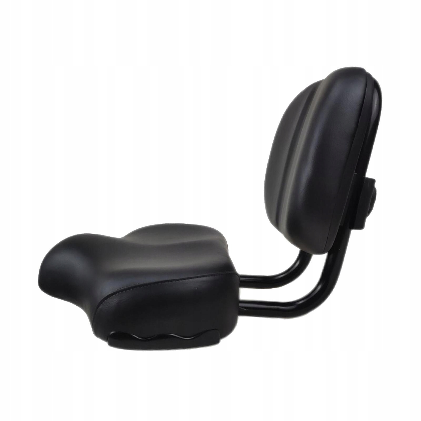 Siodełko Oddychające Poszerzone z Oparciem Amortyzator Sprężynowy Rower Czarny Szerokość 21 mm