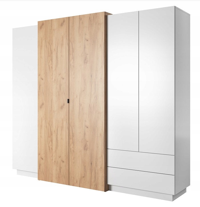 Duża pojemna szafa do sypialni biała kraft 230 TRI