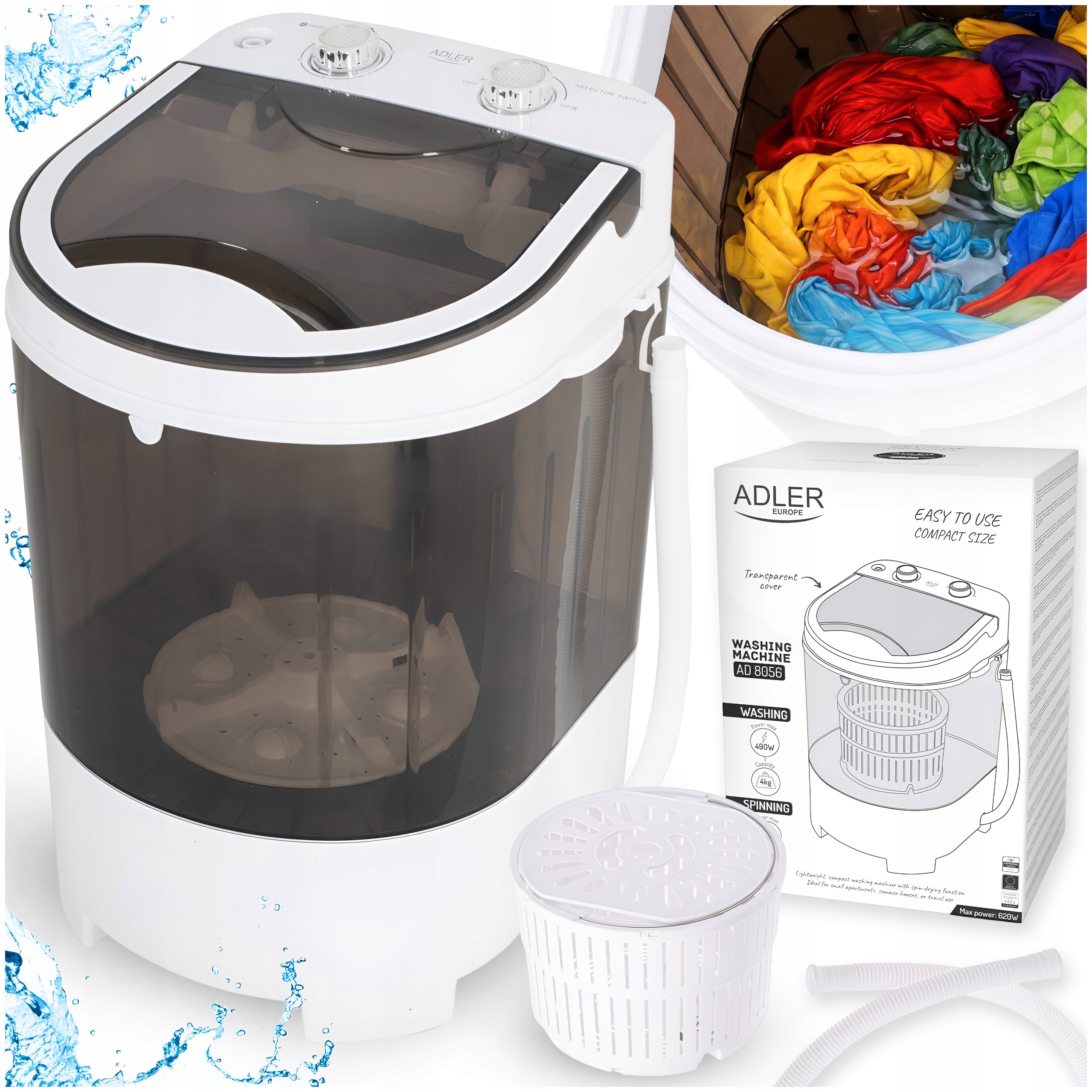 Přenosná Skládací Cestovní Pračka S Automatickým Turistickým Odstřeďováním