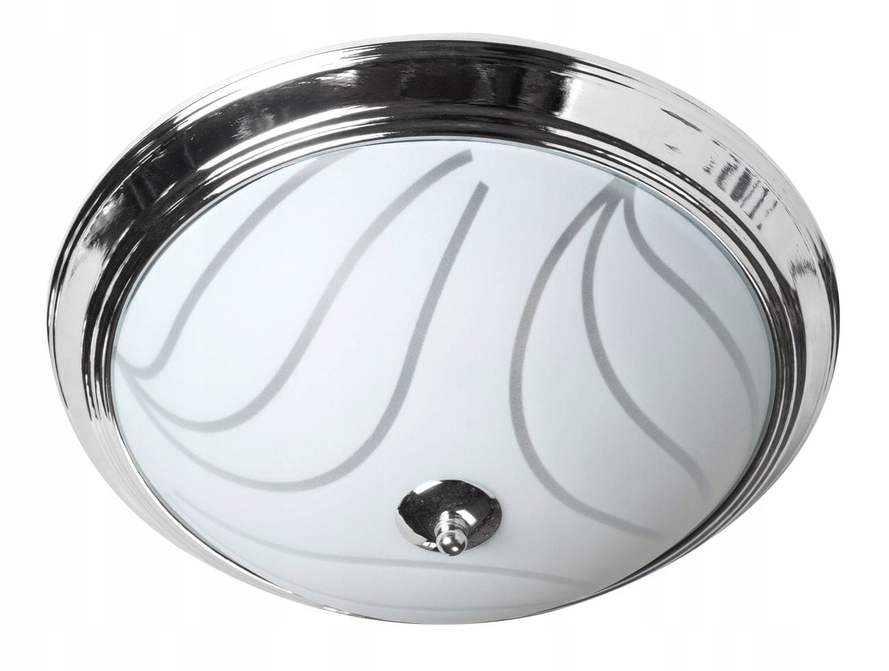 Klasická jemná lampa stropní svítidlo, mléčné stínítko, stříbrné provedení, hotel