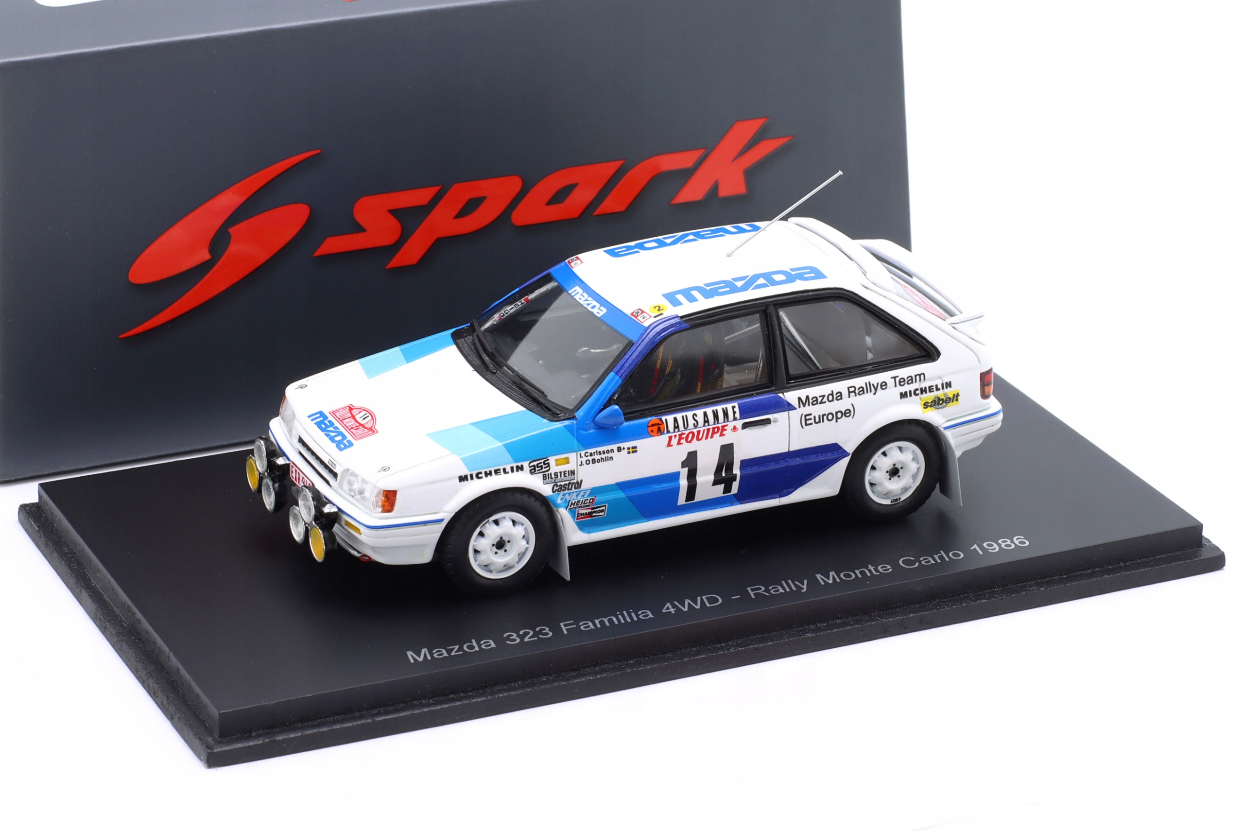 Spark Mazda 323 #14 Carlsson/Bohlin Rallye Monte Carlo 1986 1:43