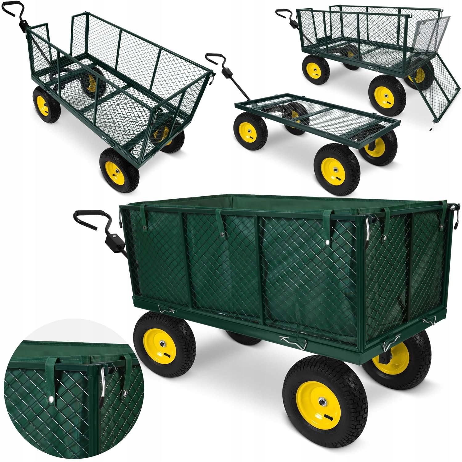Záhradný Transportný Vozík Prívesný Nákladný Vozík 250L Do 500KG