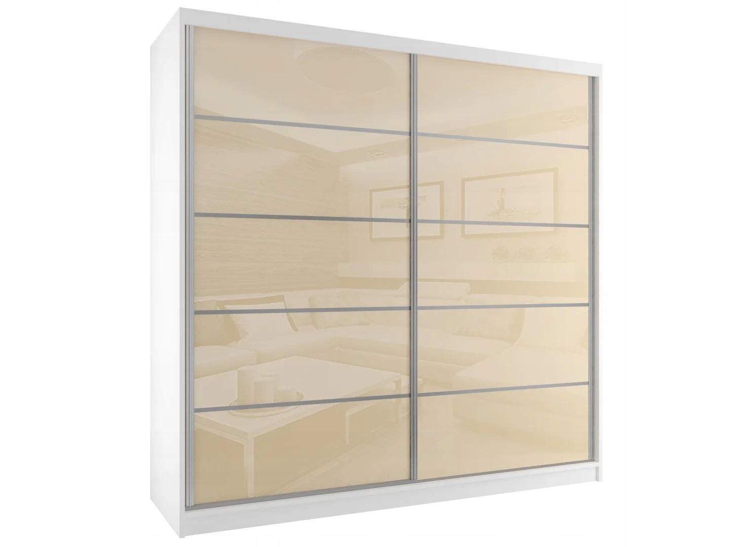 Szafa przesuwna połysk 200 cm Typ drzwi Przesuwne