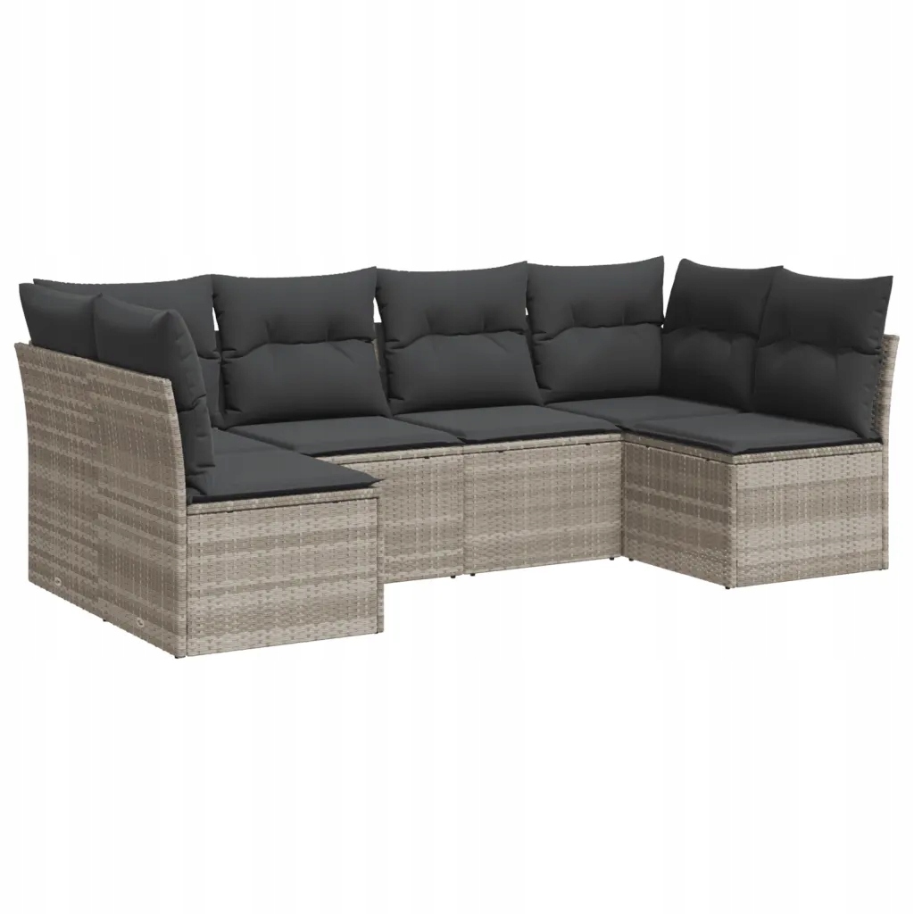 Set zahradního nábytku technorattan vidaXL šedý 6 el.