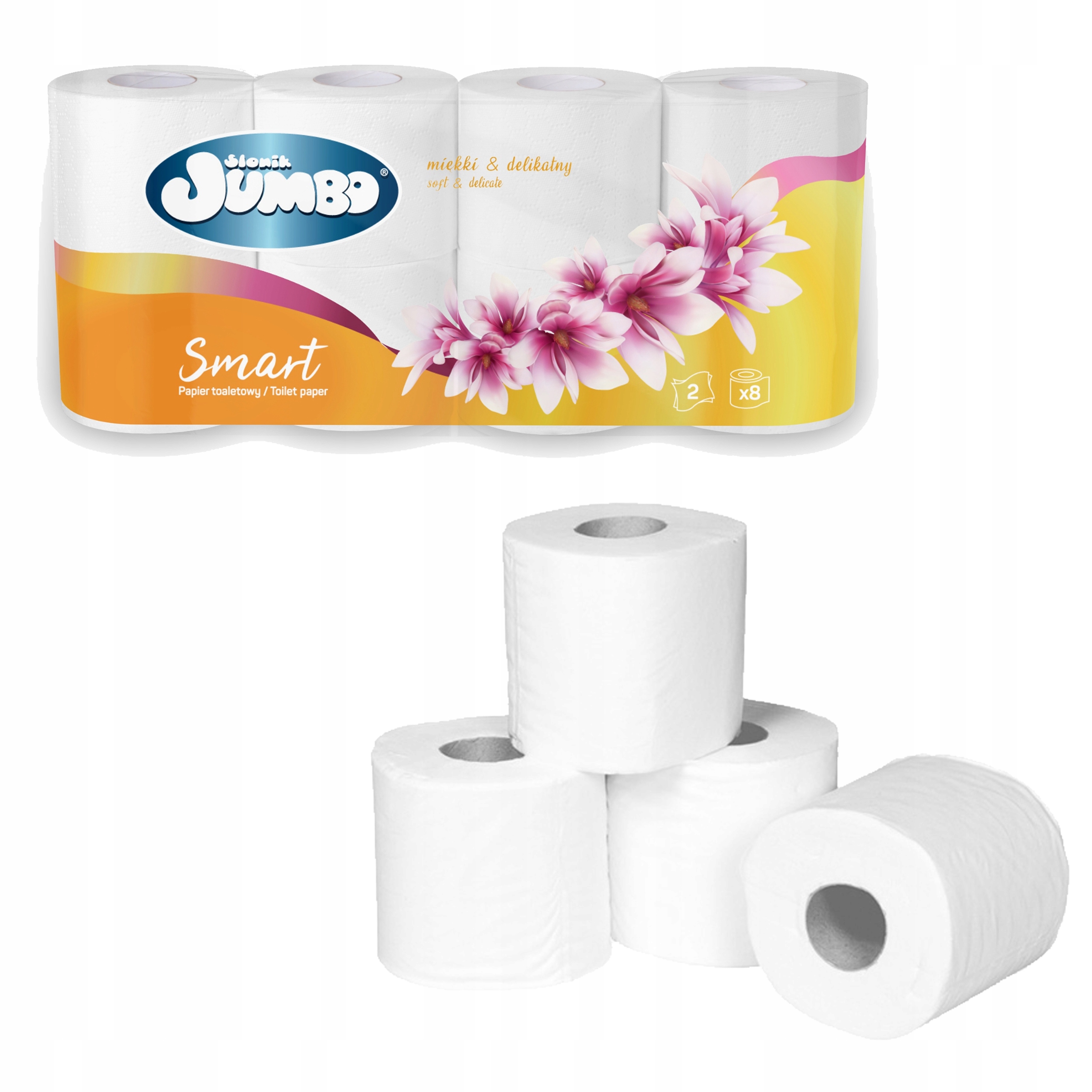 

Papier Toaletowy Jumbo Celuloza Biały 2W 8 Rolek
