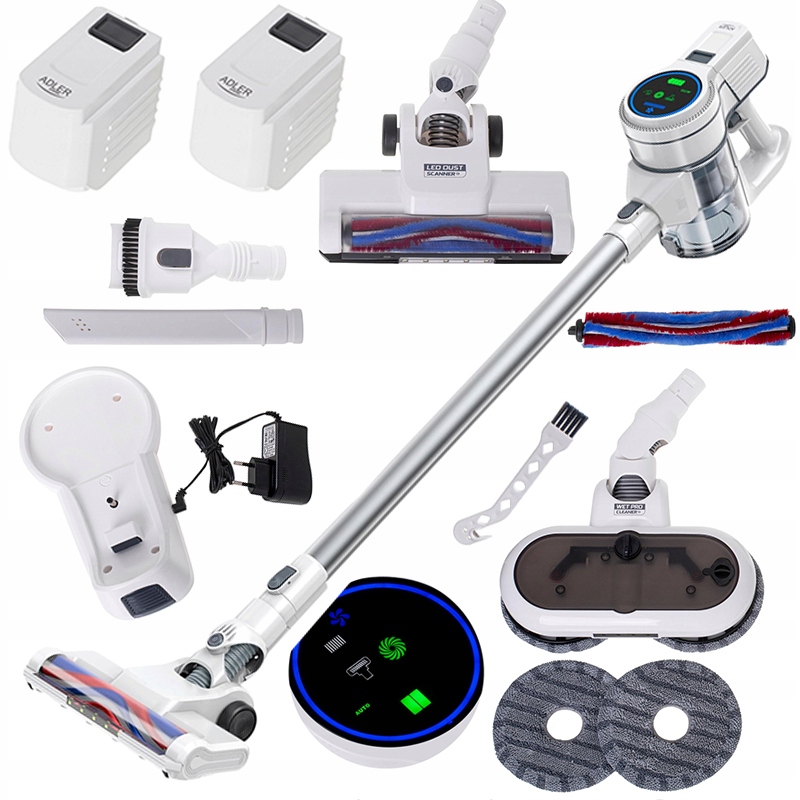 Odkurzacz Pionowy Bezprzewodowy Z Funkcją Mopowania Mop Myjący 2 Akumlatory