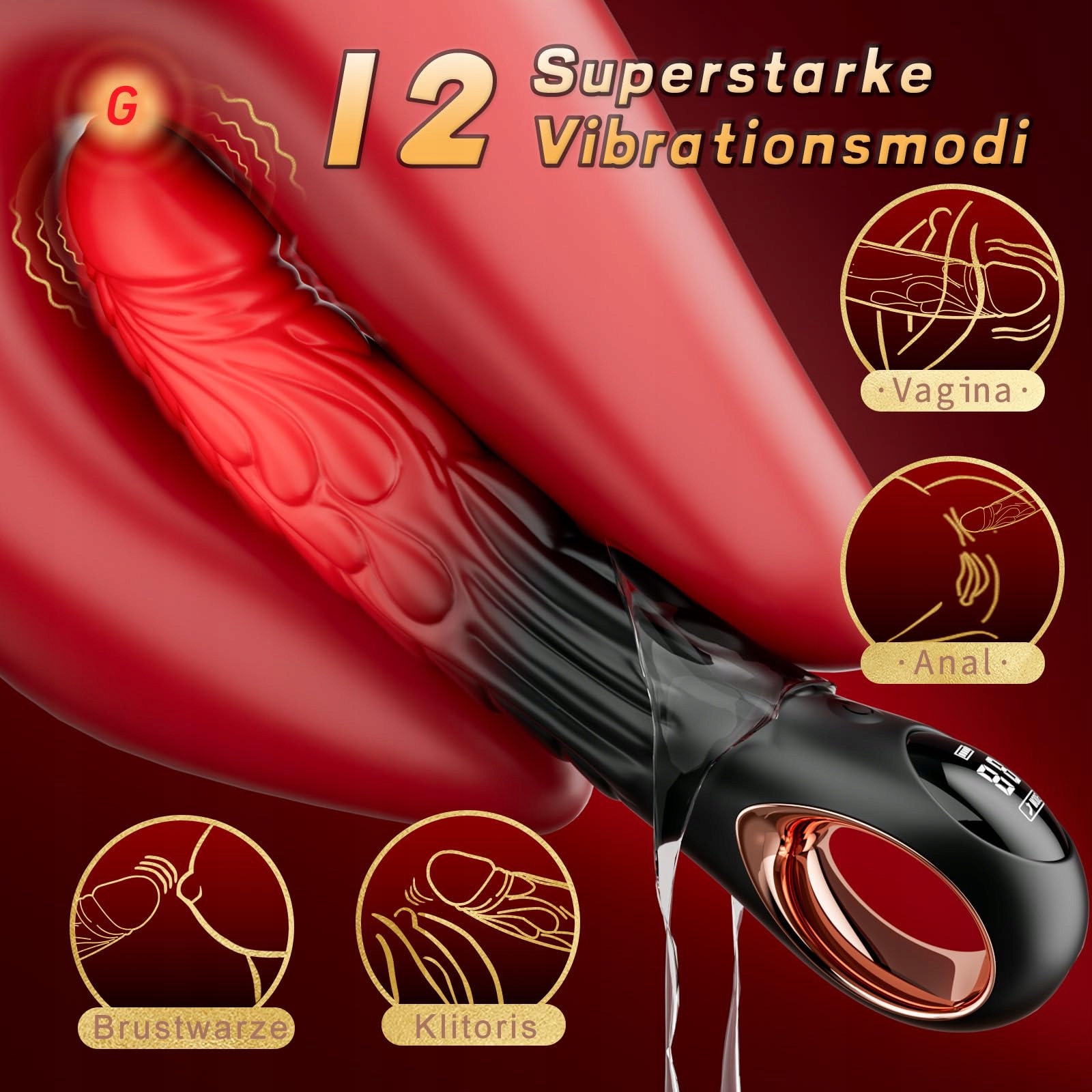 XL VIBRATOR Zestaw Wibratorów Dla Kobiet Mężczyzn Par 12 Trybów Wibracji — miniatura 3