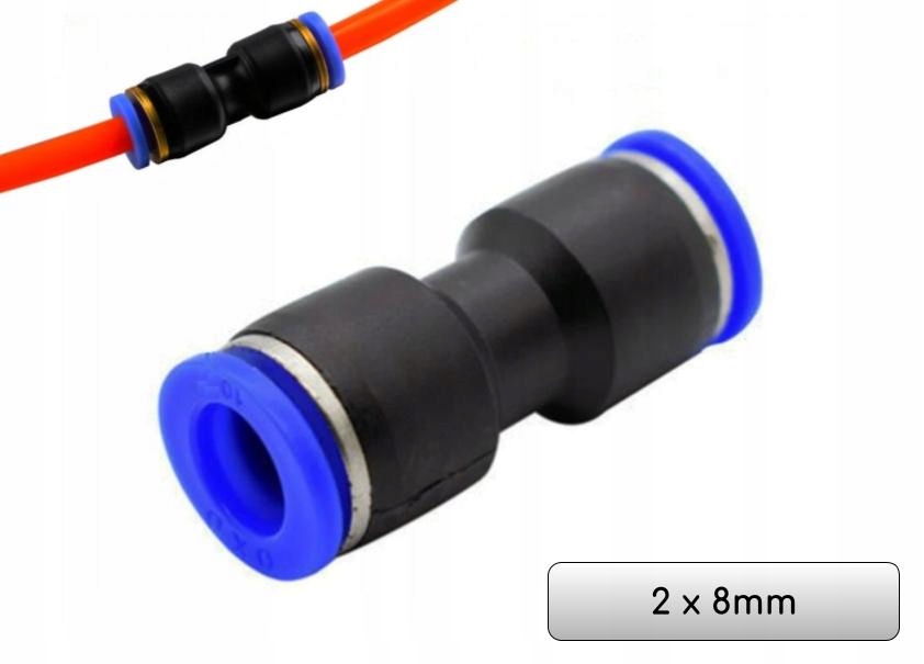

Złączka pneumatyczna automatyczna prosta Fi 8mm