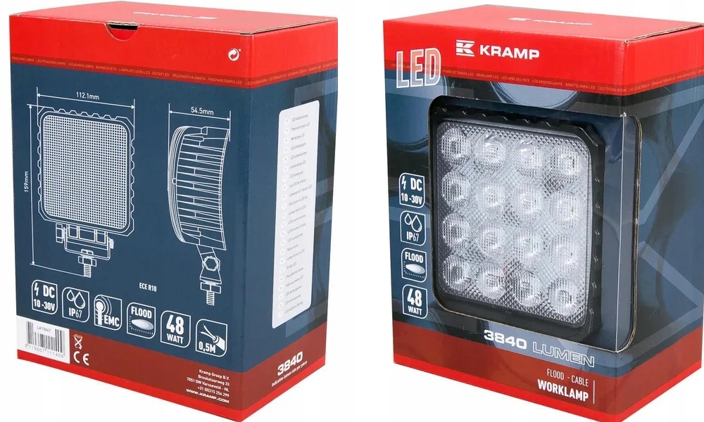 LAMPA HALOGEN ROBOCZY LED 48W 3840 lm KRAMP Źródło światła LED