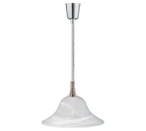 Závěsná lampa Viola, stříbrné svítidlo Trio
