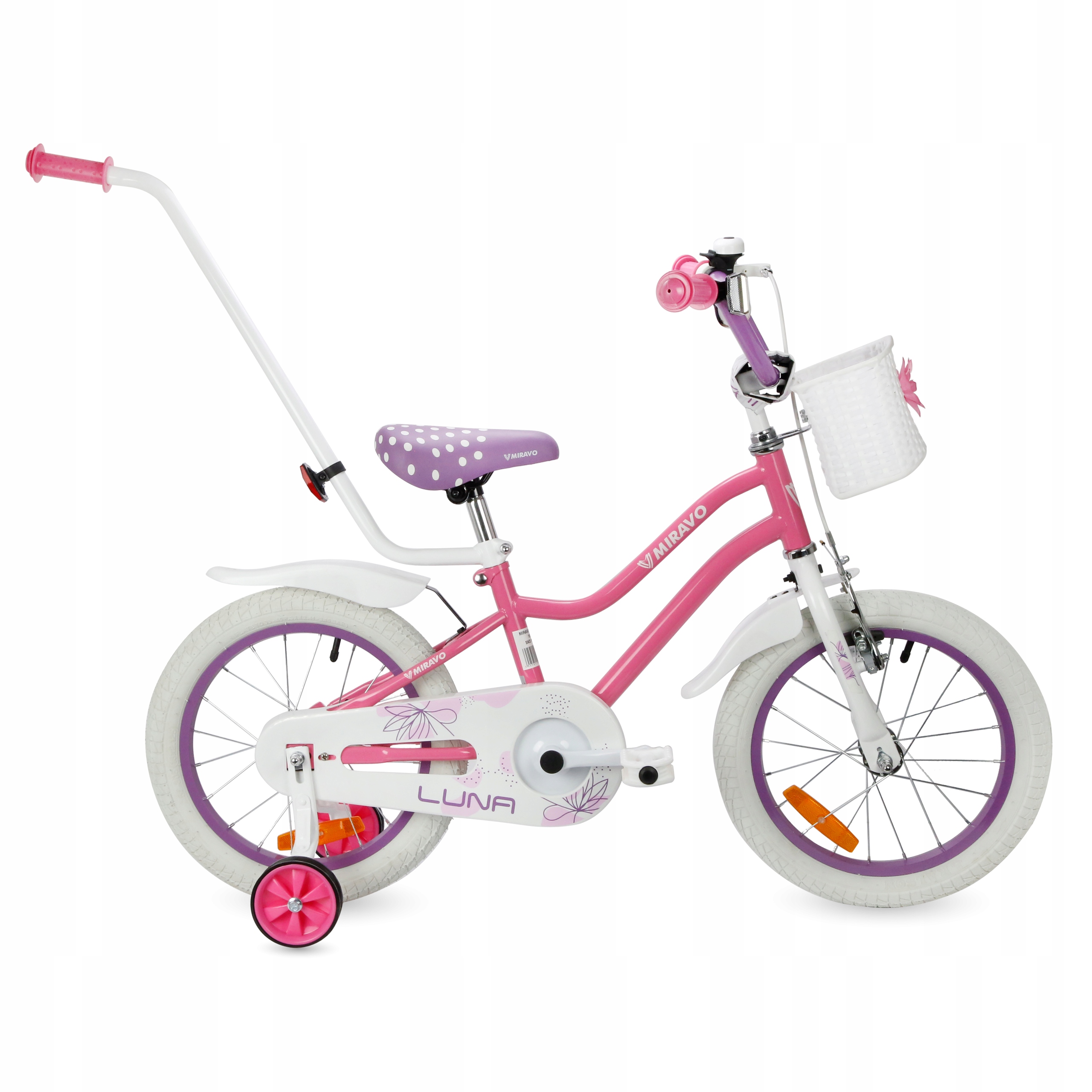 Rowerek Dziecięcy 16 Cali Rower Dla Dziewczynki Koszyk I Prowadnik