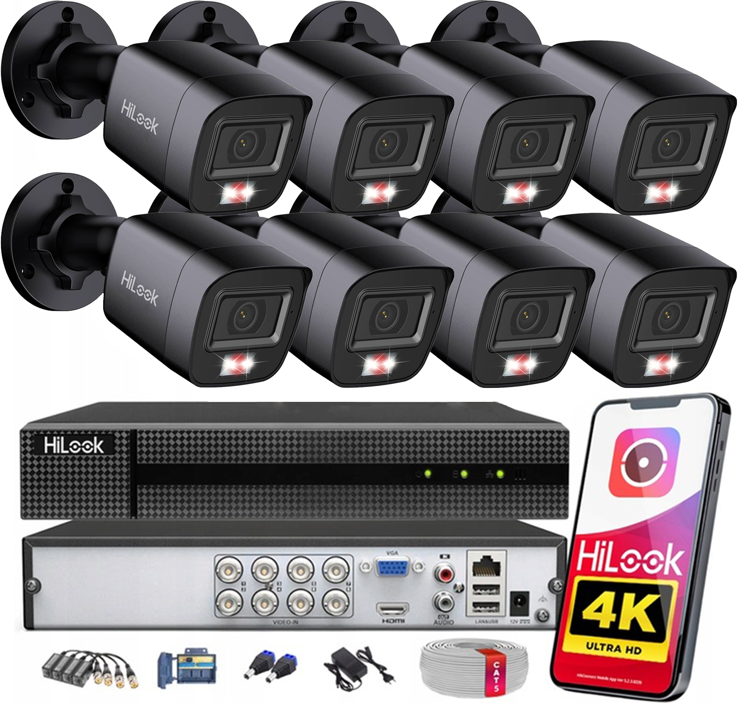 Sada monitorování 8MPx 8 venkovních kamer HiLook od společnosti Hikvision Aplikace