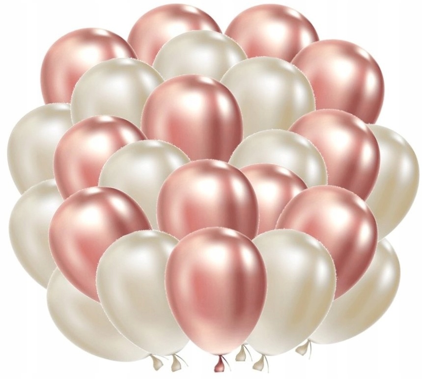 Balony ROSE GOLD PERŁOWE hel METALICZNE 25 szt.