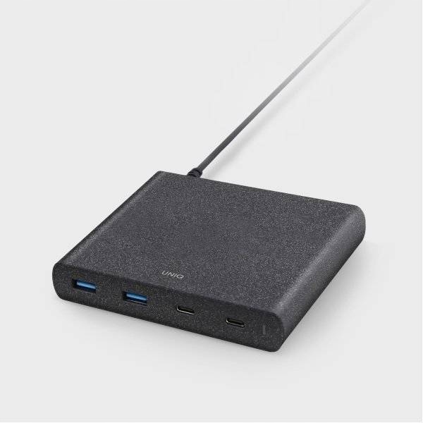 Uniq Hub Surge 90W černý /charcoal černý 2xUSB