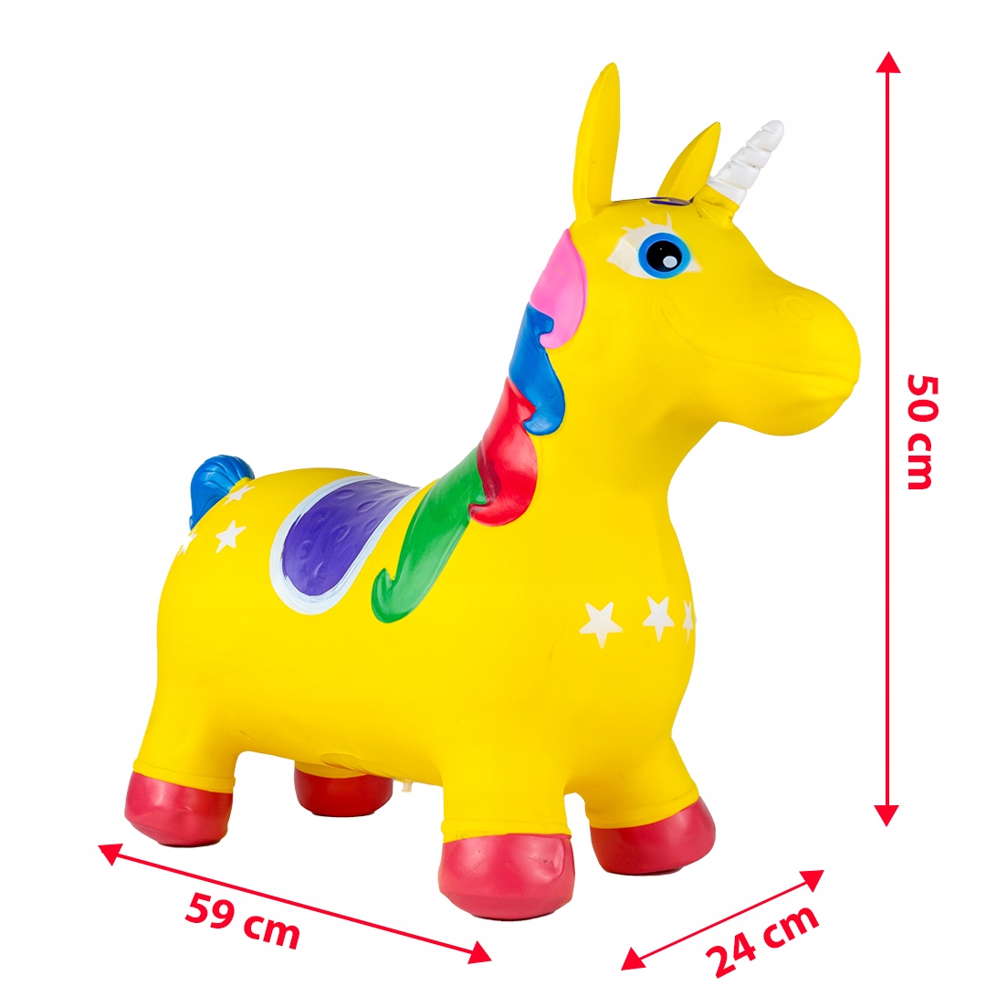 SKOCZEK GUMOWY DO SKAKANIA JEDNOROŻEC KONIK GUMOWY WYTRZYMAŁY + POMPKA Wiek dziecka 12 m +