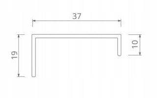 Uchwyt krawędziowy prosty 96mm ALUMINIUM Marka ATM
