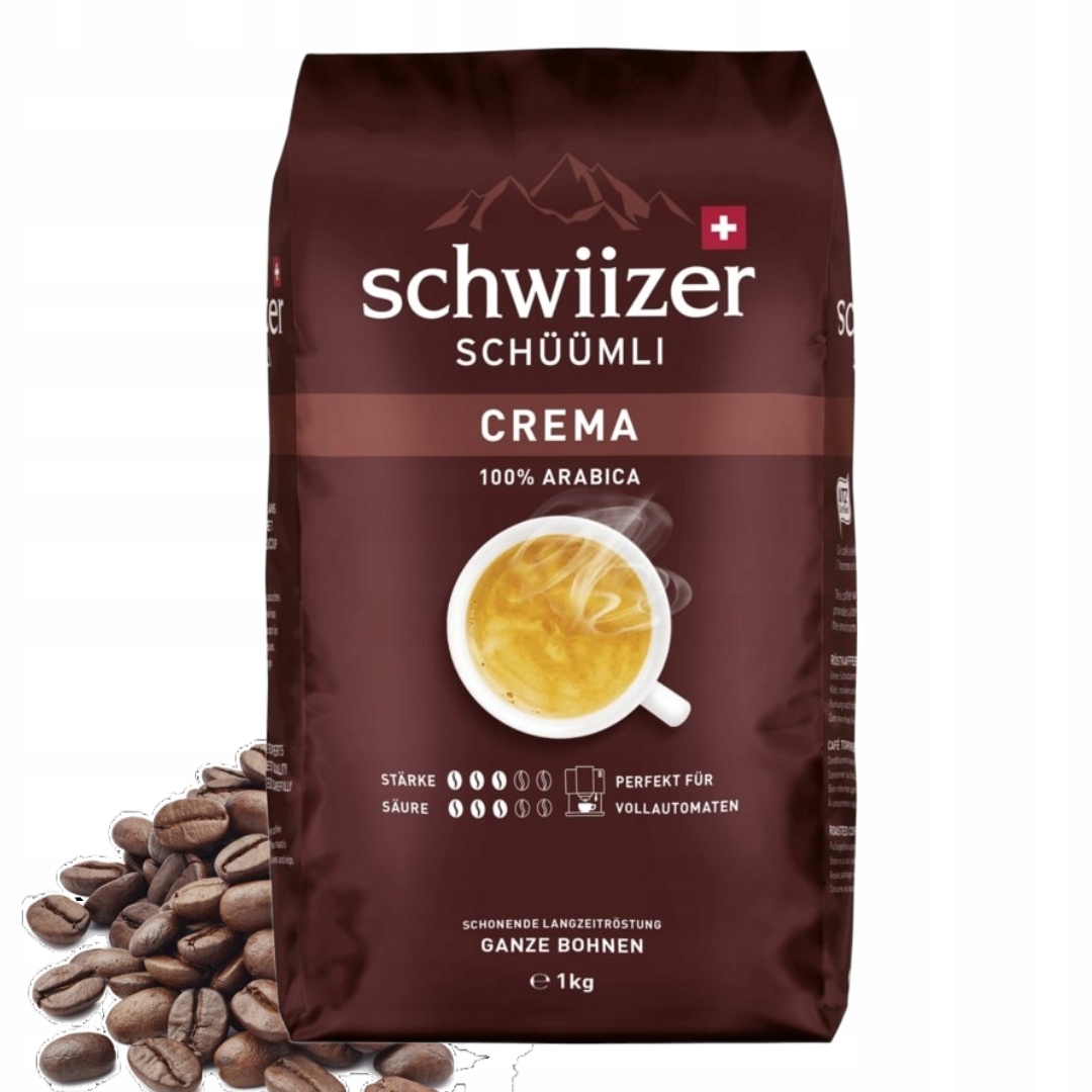 Kawa ziarnista Schwiizer Schüümli Crema 1kg 100% Arabica Średnio Palona