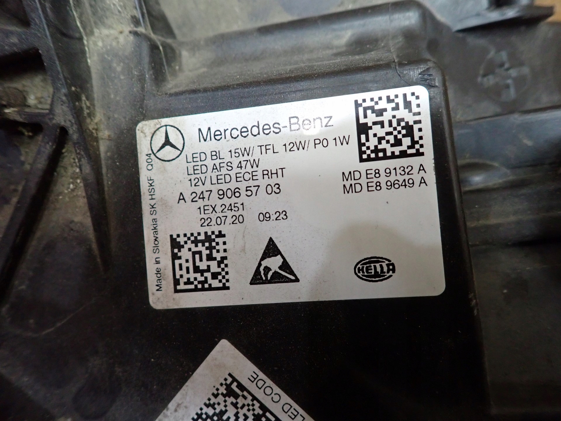 light left left FULL LED MERCEDES B KLASA 247