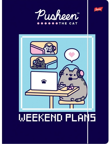 TECZKA SZKOLNA Z GUMKĄ A4 KOTEK PUSHEEN - UNIPAP