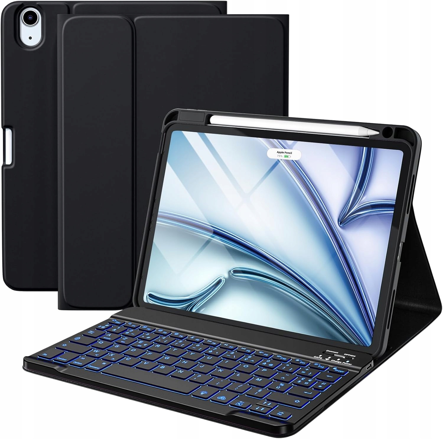 Vobafe pouzdro Rgb Led klávesnice pro iPad 10,9" 10 air 11/5/4 stojan