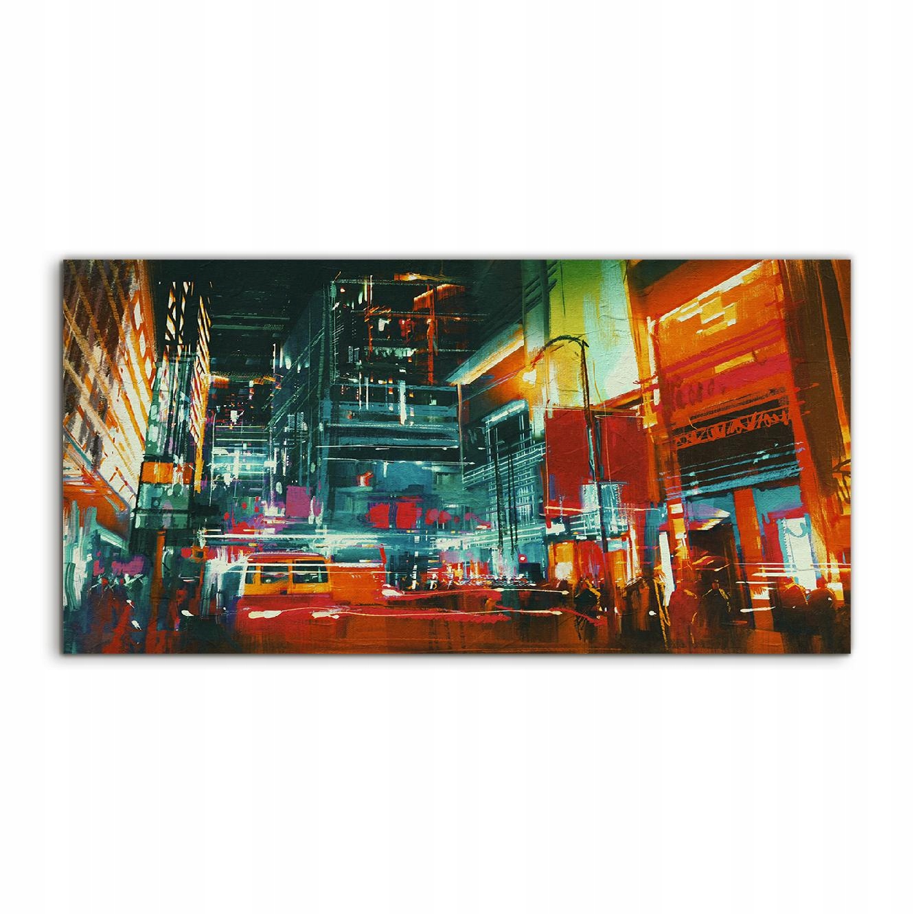 Akrylový obraz 120x60 s potlačou Mesto Noc Ulice