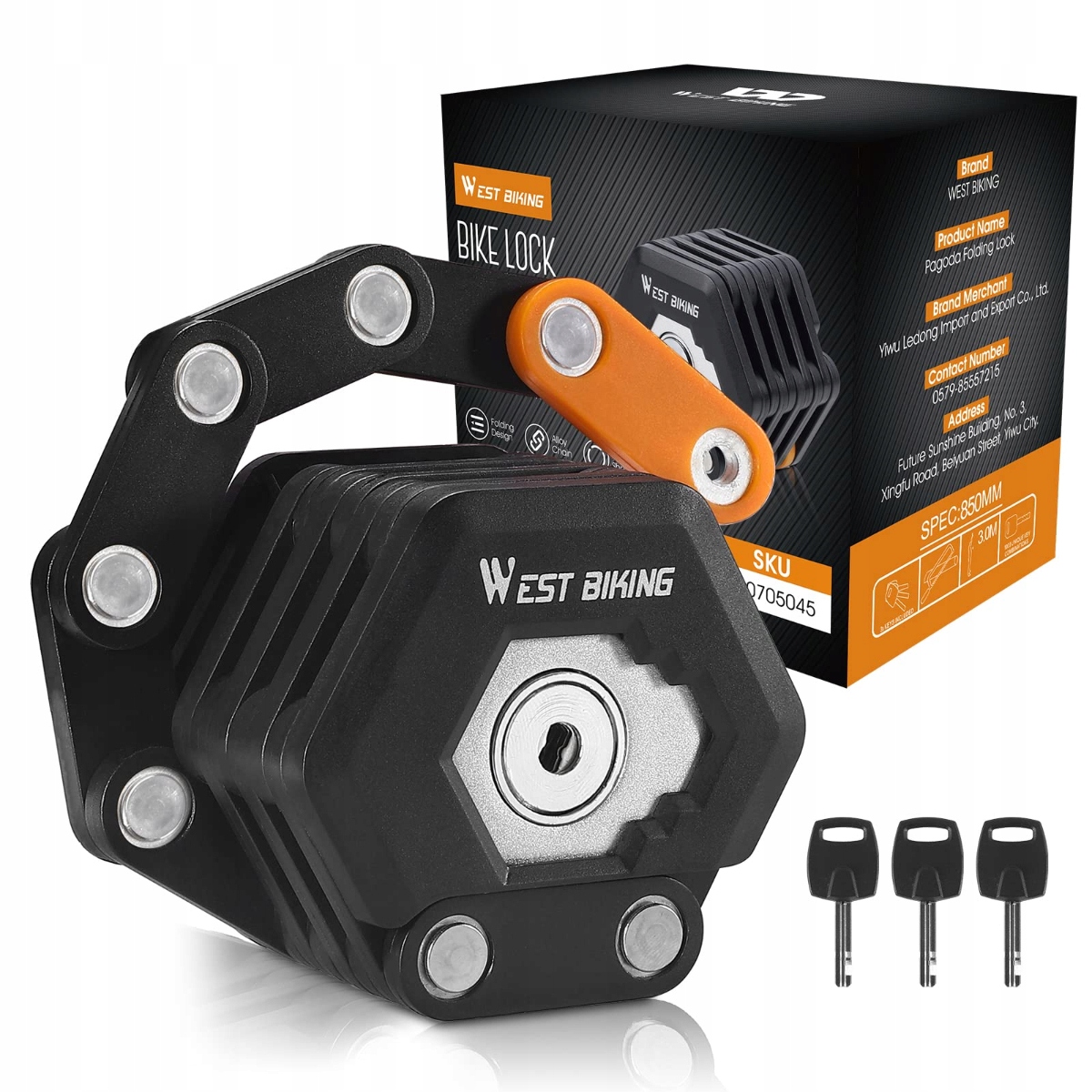 Zapięcie Do Roweru składane blokada rowerowa Z 3 kluczami Bezpieczny