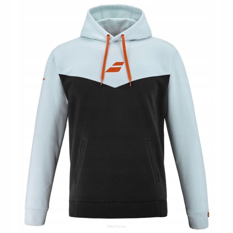 Bluza tenisowa juniorska Babolat Exercise Hood Sweat niebiesko-czarna 12-14