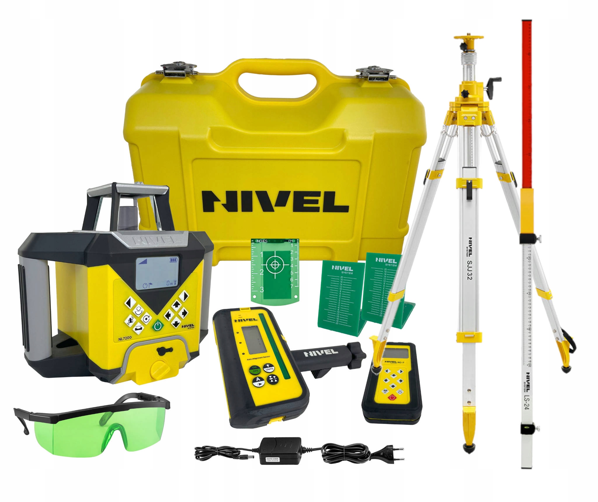 Niwelator rotacyjny Nivel System NL720G DIGITAL 700 m IP65 + Statyw + Łata