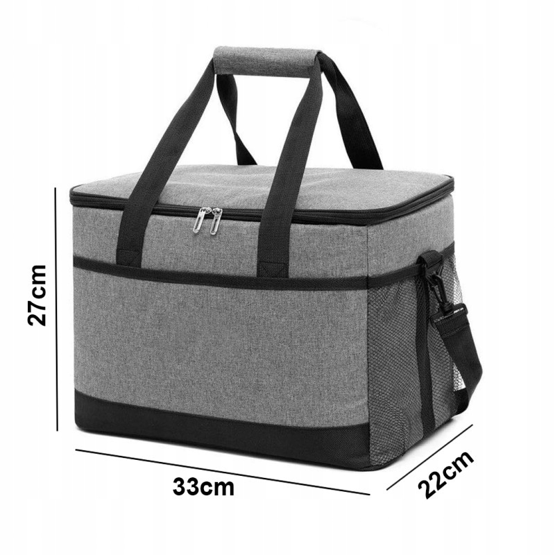 DUŻA TORBA TERMICZNA PIKNIKOWA LODÓWKA IZOLACYJNA Wysokość 27 cm