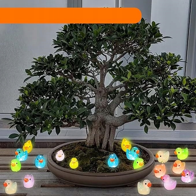 100x MINI KOLOROWE KACZUSZKI KACZKI FLUORESCENCYJNE ŚWIECĄCE W CIEMNOŚCI Materiał dominujący tworzywo sztuczne