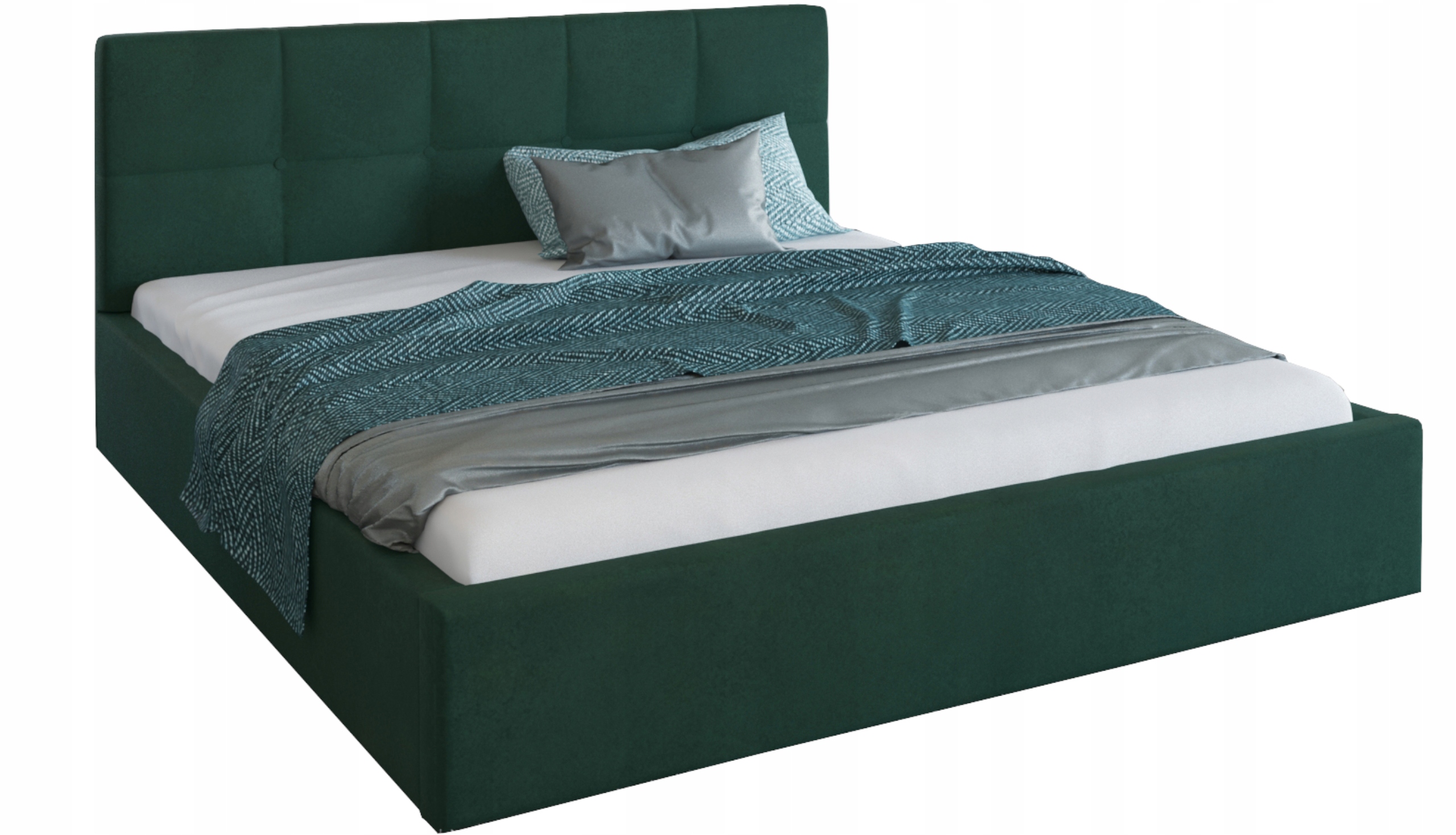 

Łóżko tapicerowane Rino 140x200 butelkowa zieleń