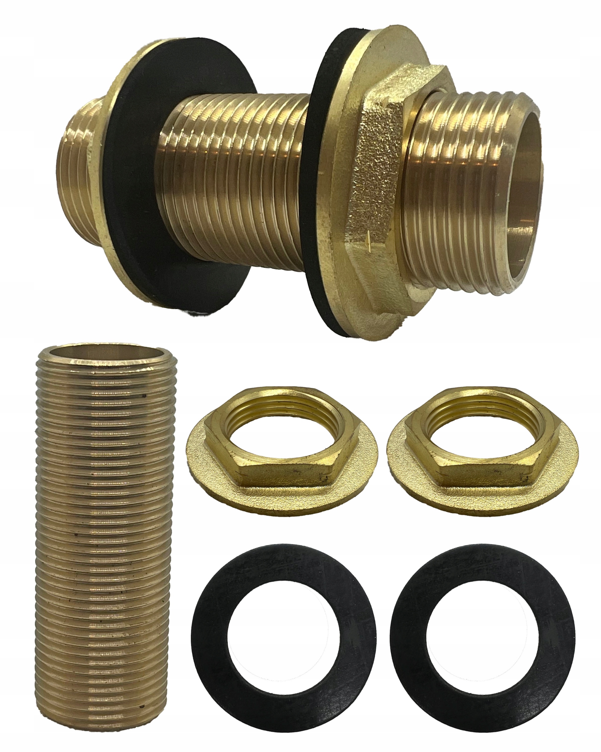 

Złączka Mosiężna Zbiornika 1/2 Przepust 2 Nakrętki