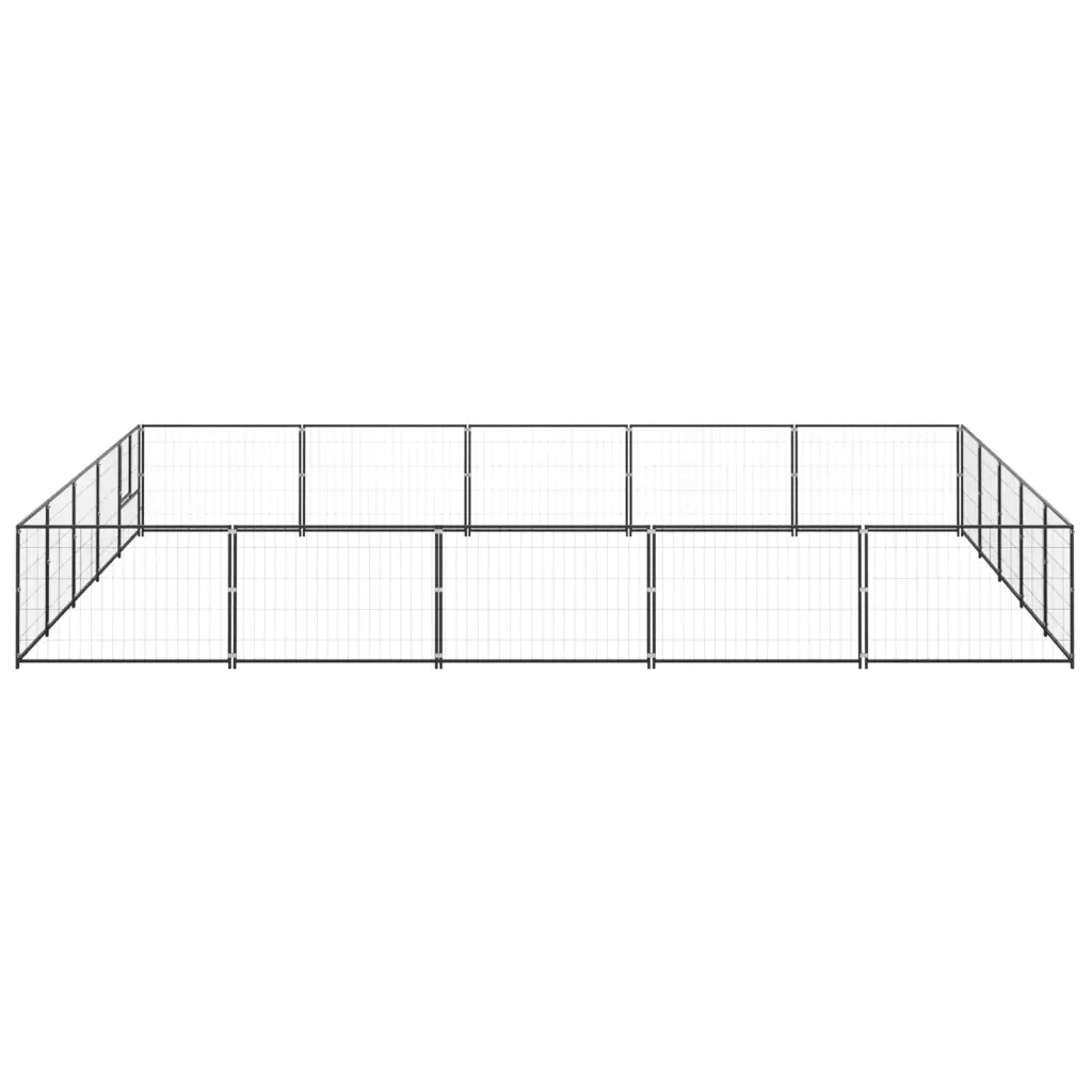 Levně vidaXL Kotec pro psa, černá, 25 m², ocelová