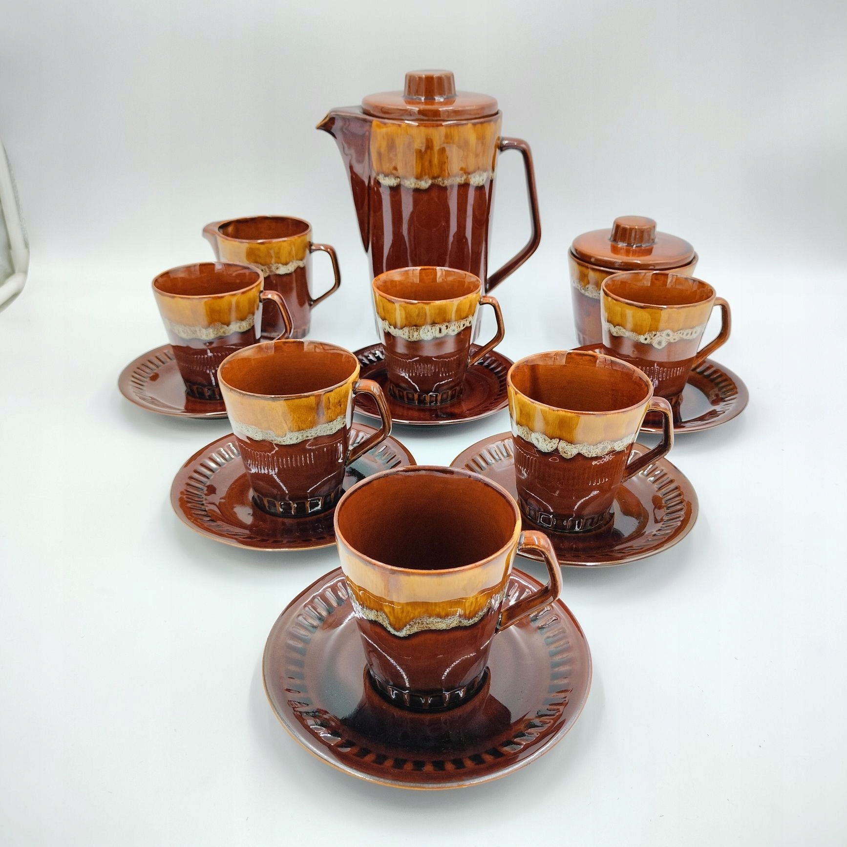 MIROSTOWICE DANUSIA SERWIS ZESTAW KAWOWY CERAMIKA VINTAGE RETRO