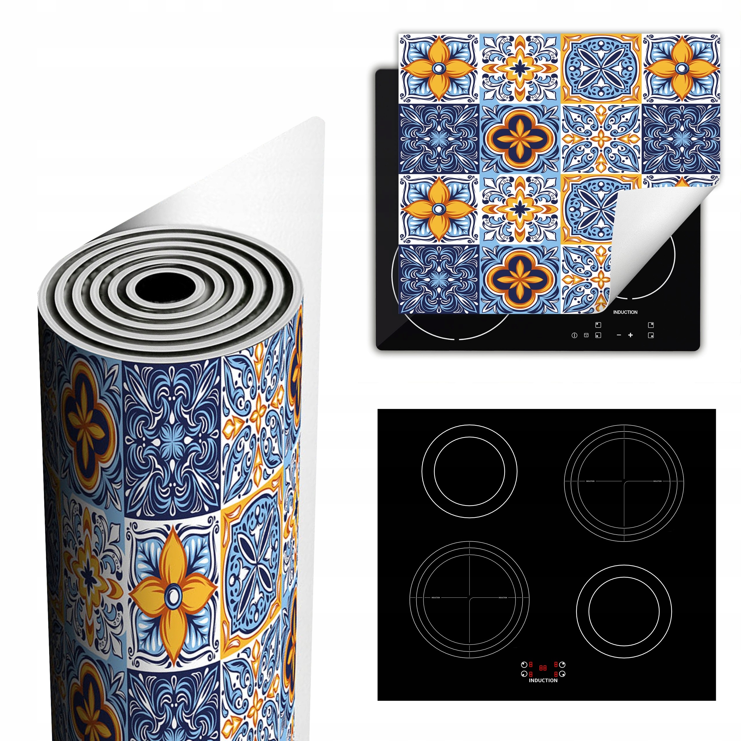 Ochranná Podložka Na Sporák Má Více Místa 60x52 modrá mozaika