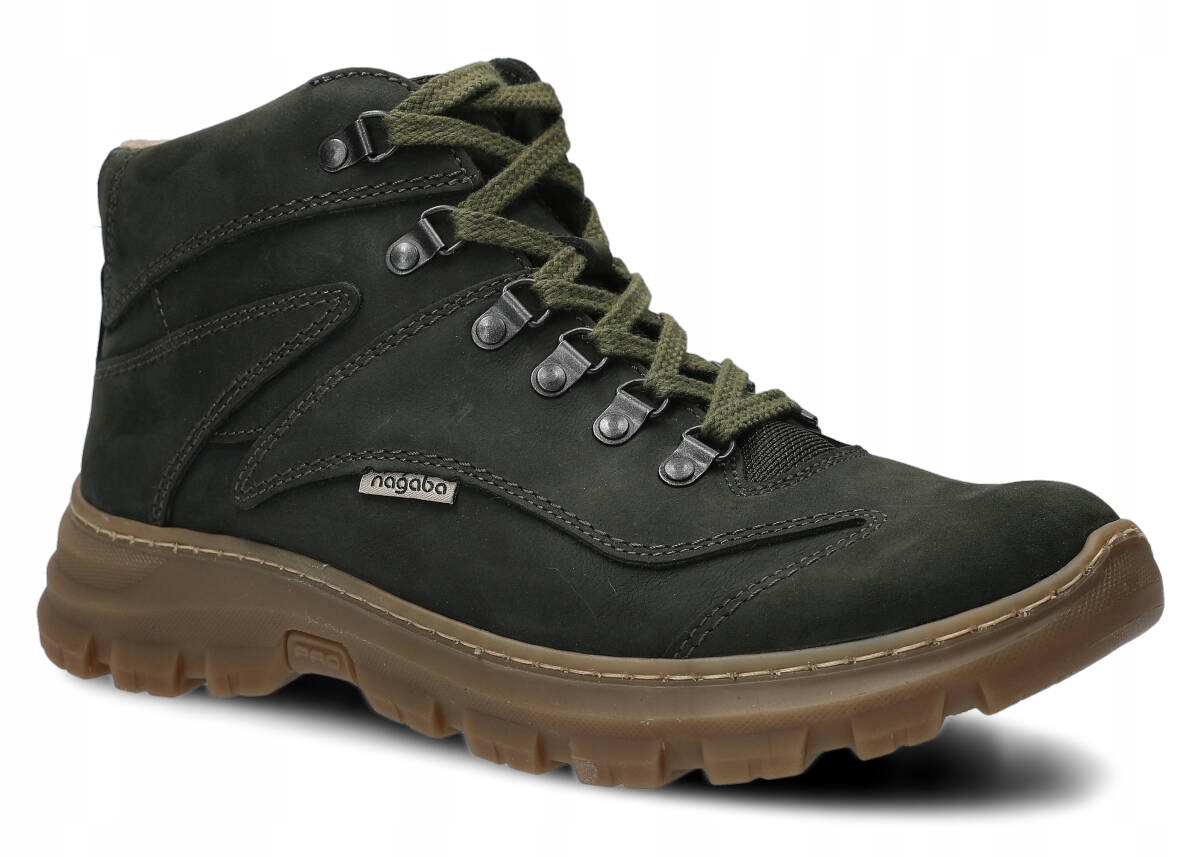 Nagaba 404 Khaki – Pohodlné Pánské Kožené Trekové Boty