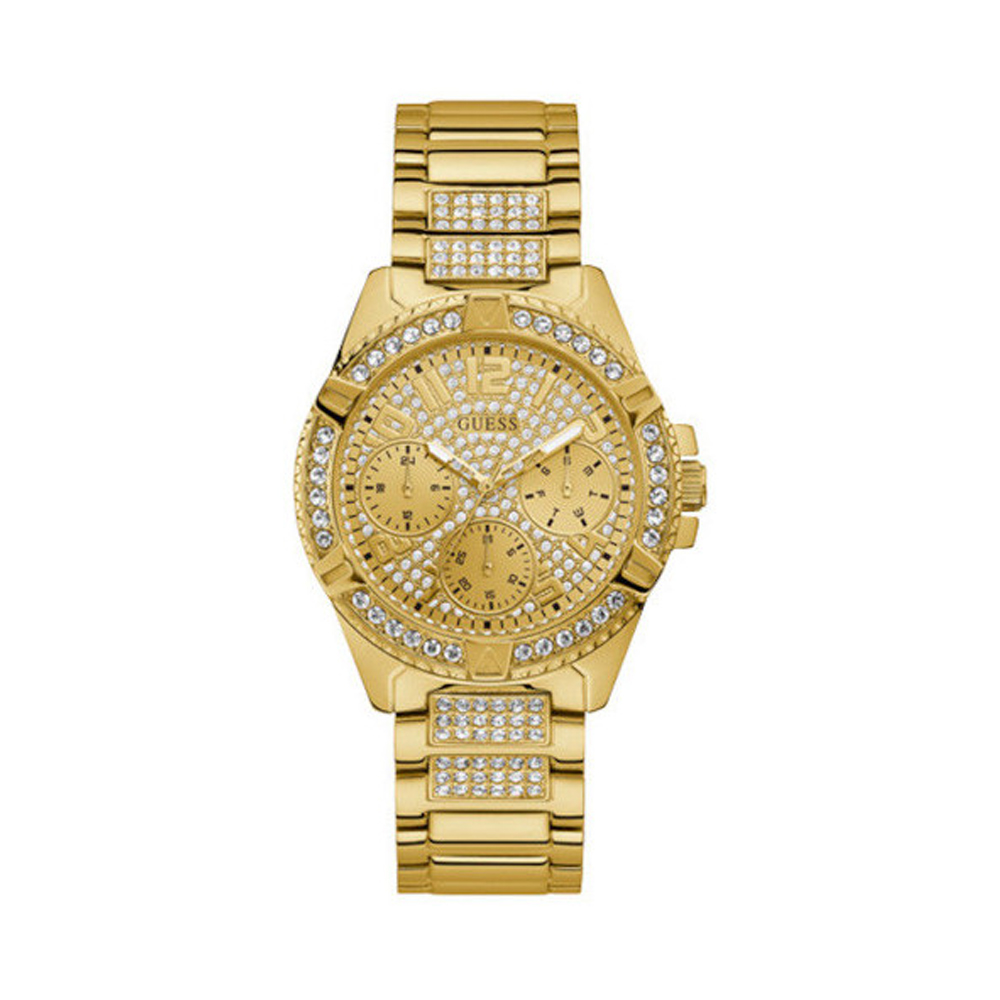 Guess Dámské hodinky W1156L2 Zlatý řemínek Zlatý ciferník 40 mm krabička