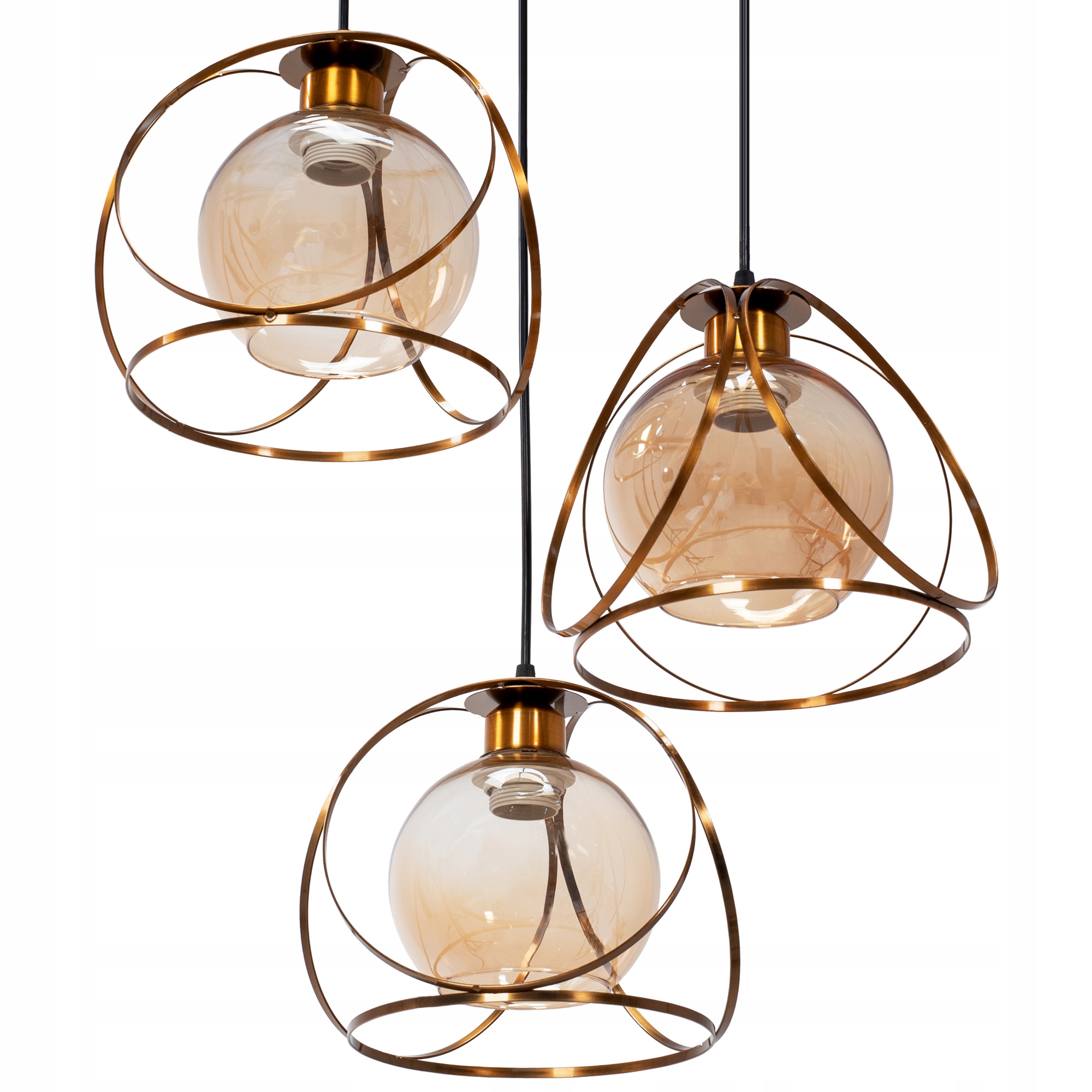 LAMPA SUFITOWA WISZĄCA ZŁOTA GOLD NOWOCZESNA Zasilanie sieciowe