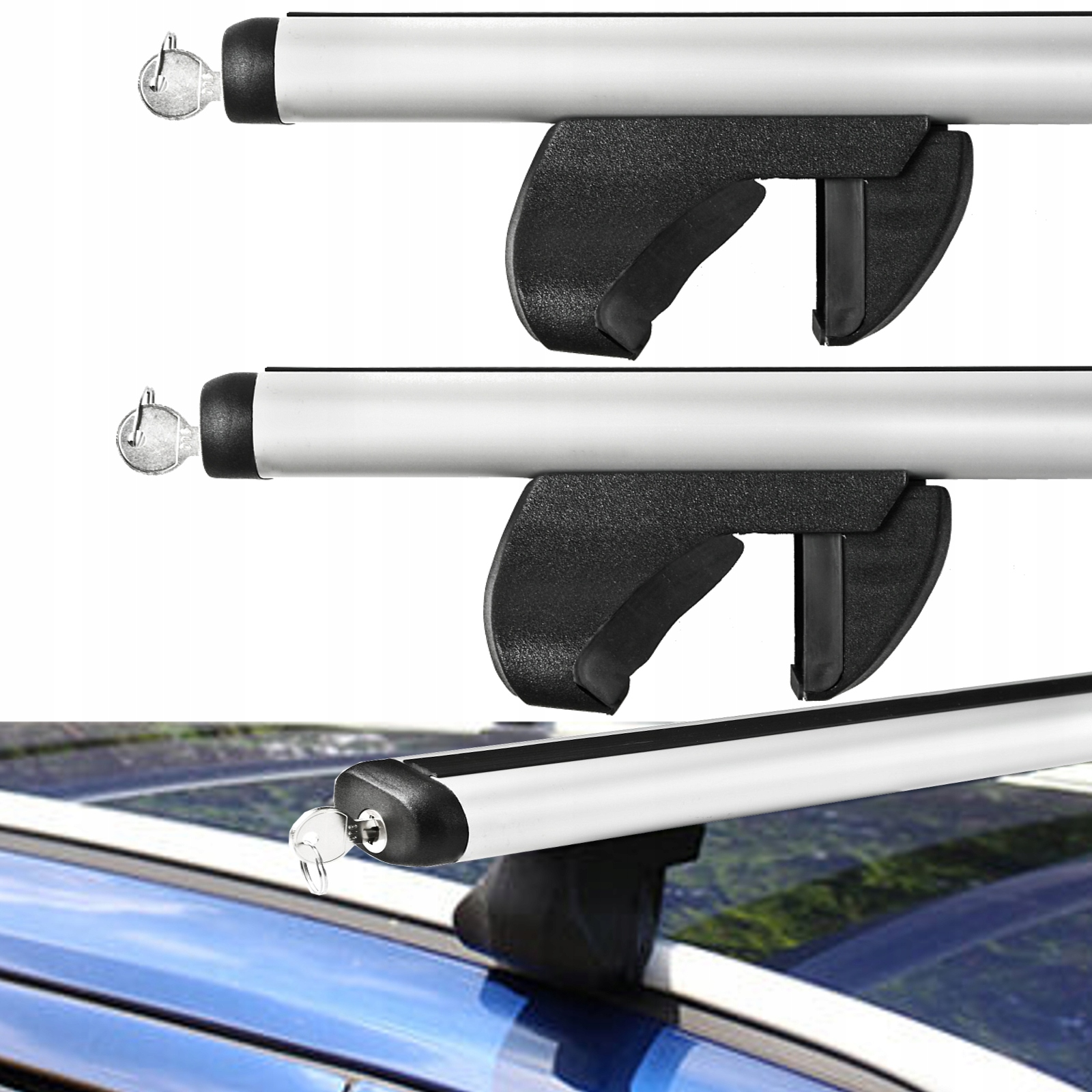 Nosič na strechu na relingy 140 CM, nosníky na strechu Amos Alfa Aluminium 1,4
