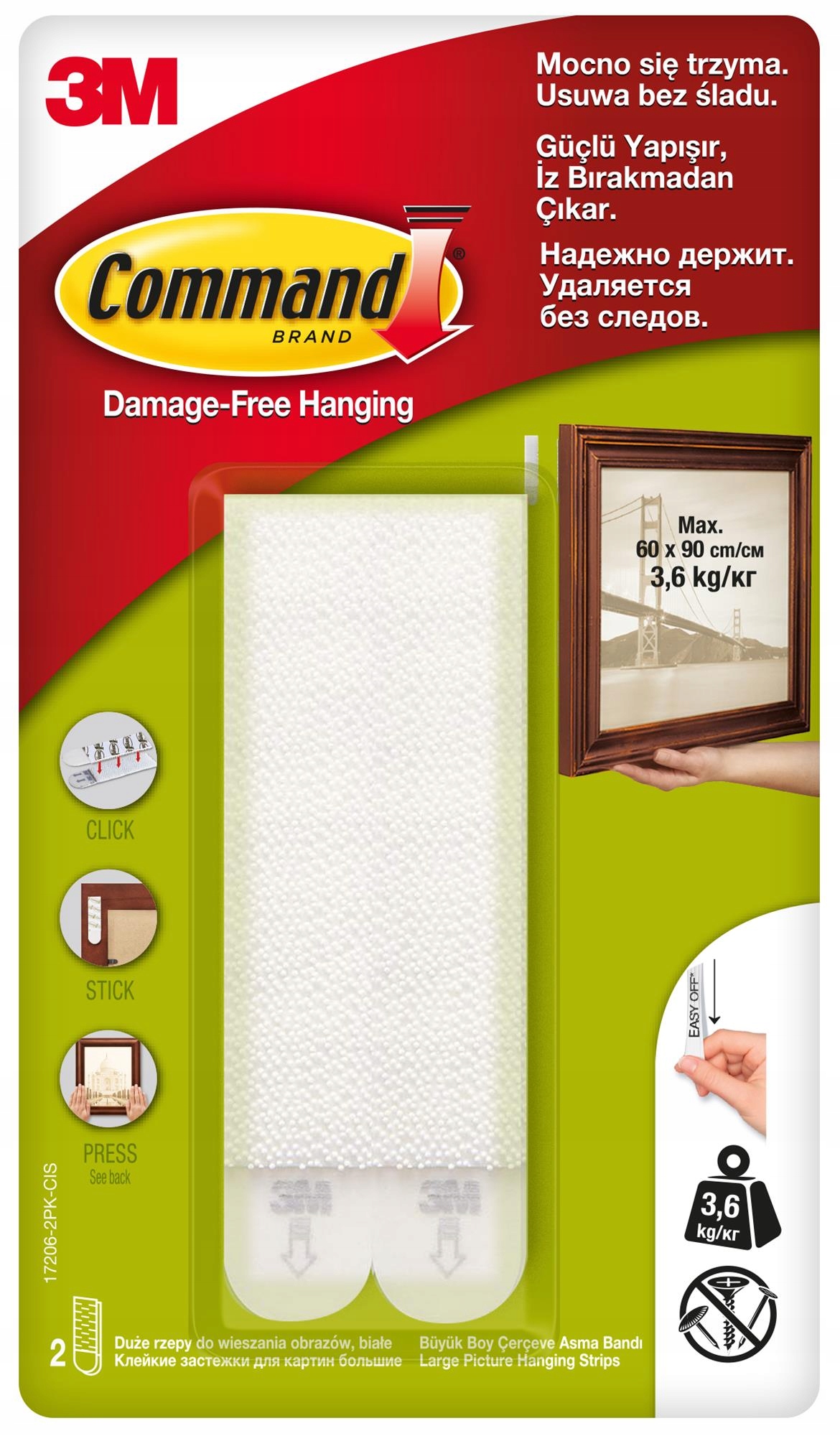 

Rzepy do ramek obrazów Command do 3,6kg duże 2szt