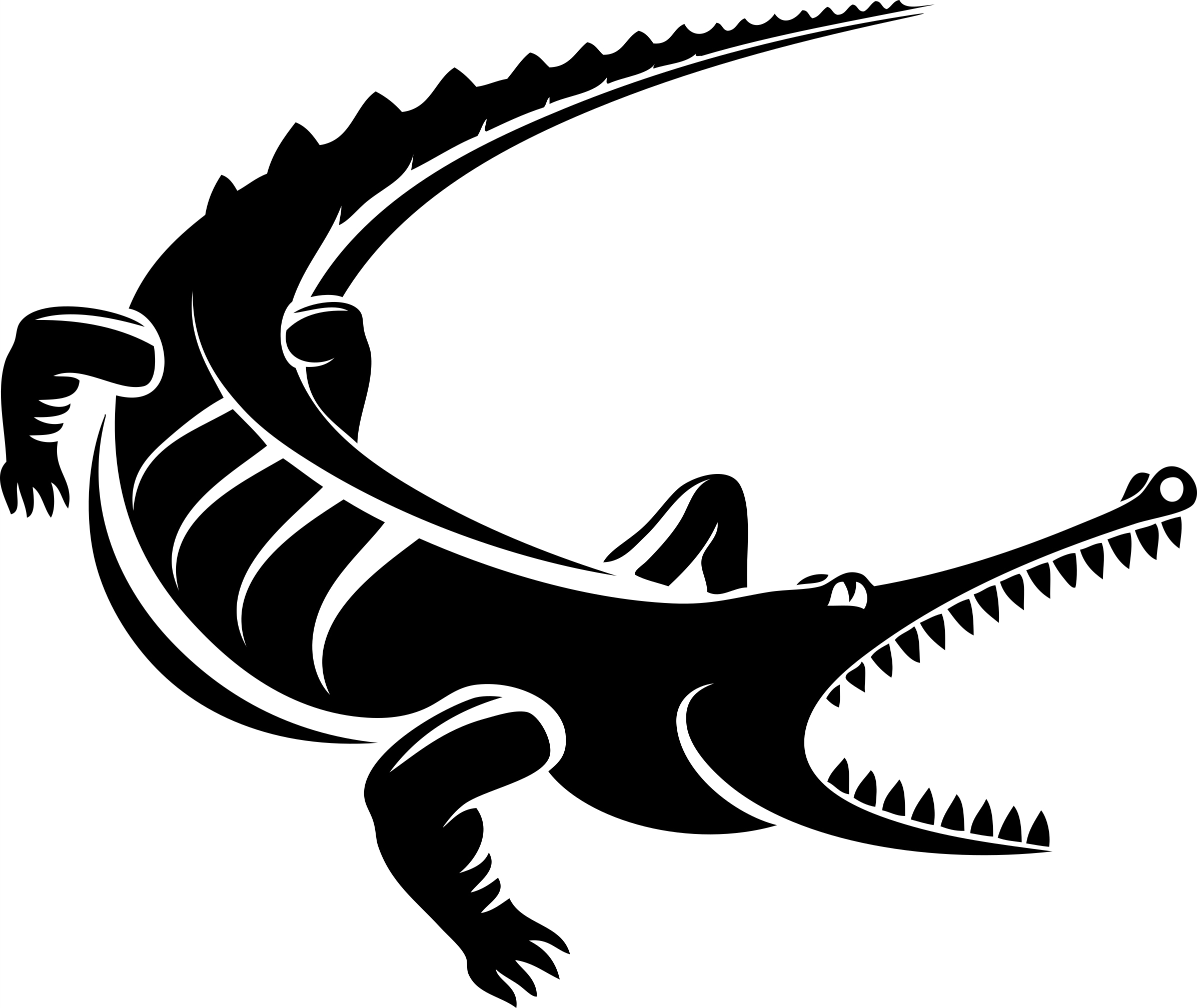 Naklejka bez tła na samochód Krokodyl Aligator 15 x 17,8 cm