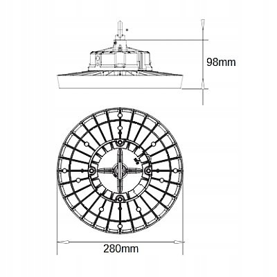 Lampa przemysłowa LED High Bay 150W 4000K 24000lm Zasilanie 230 V