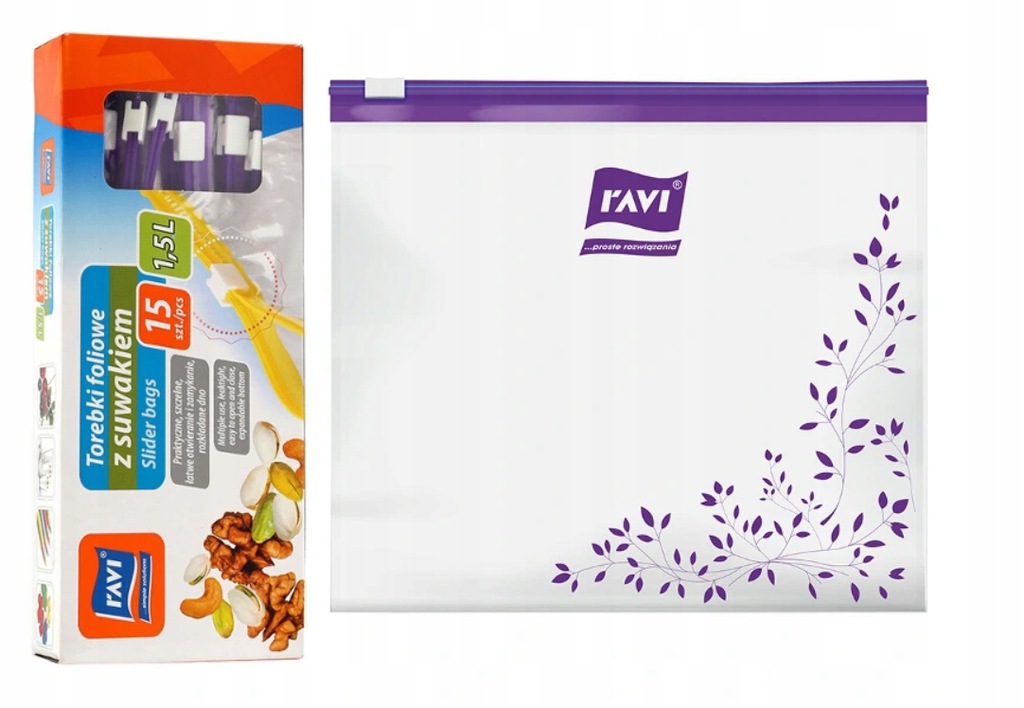 

Torebki Woreczki z suwakiem 1,5l 15szt Ravi