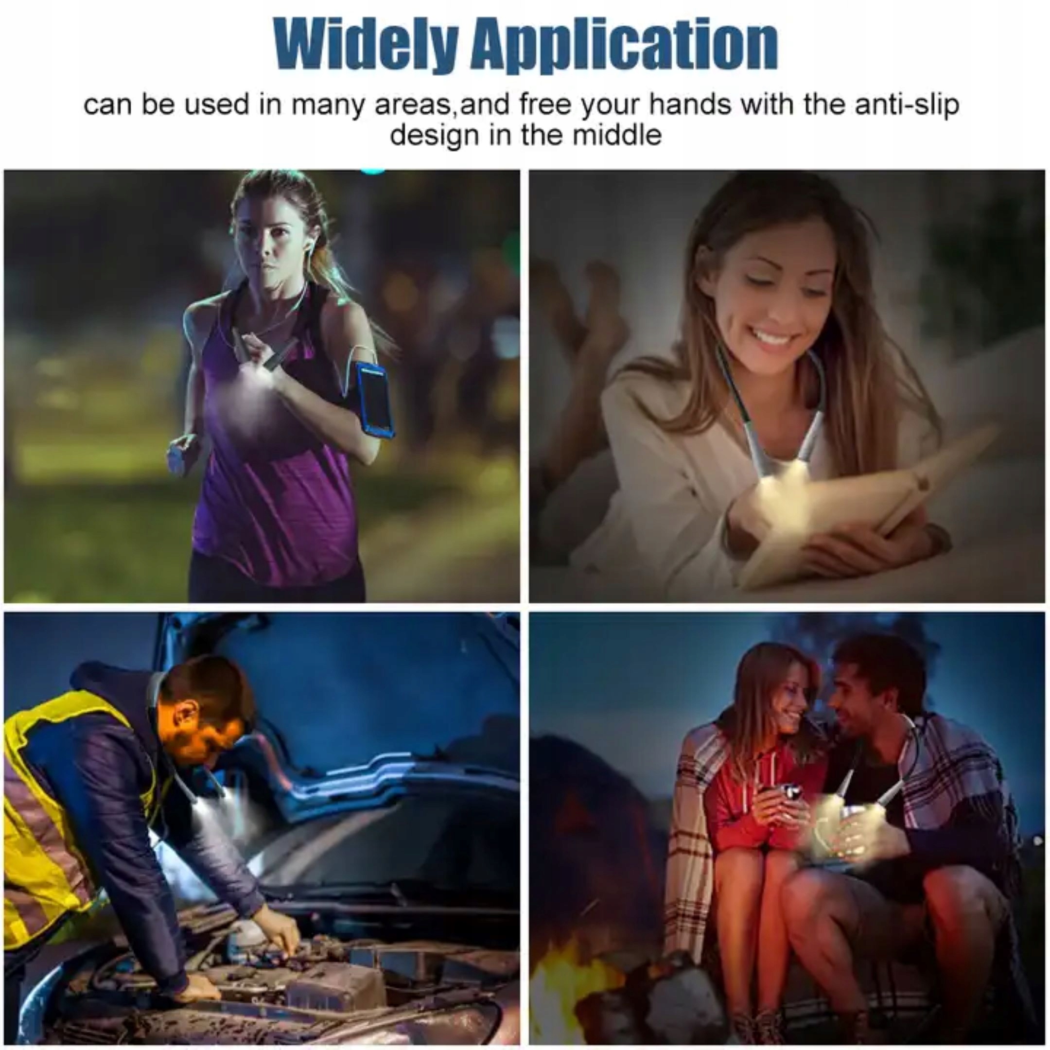 Elastyczna Giętka Lampka do Czytania LED na Szyję Akumulator 3 Barwy Stan opakowania oryginalne