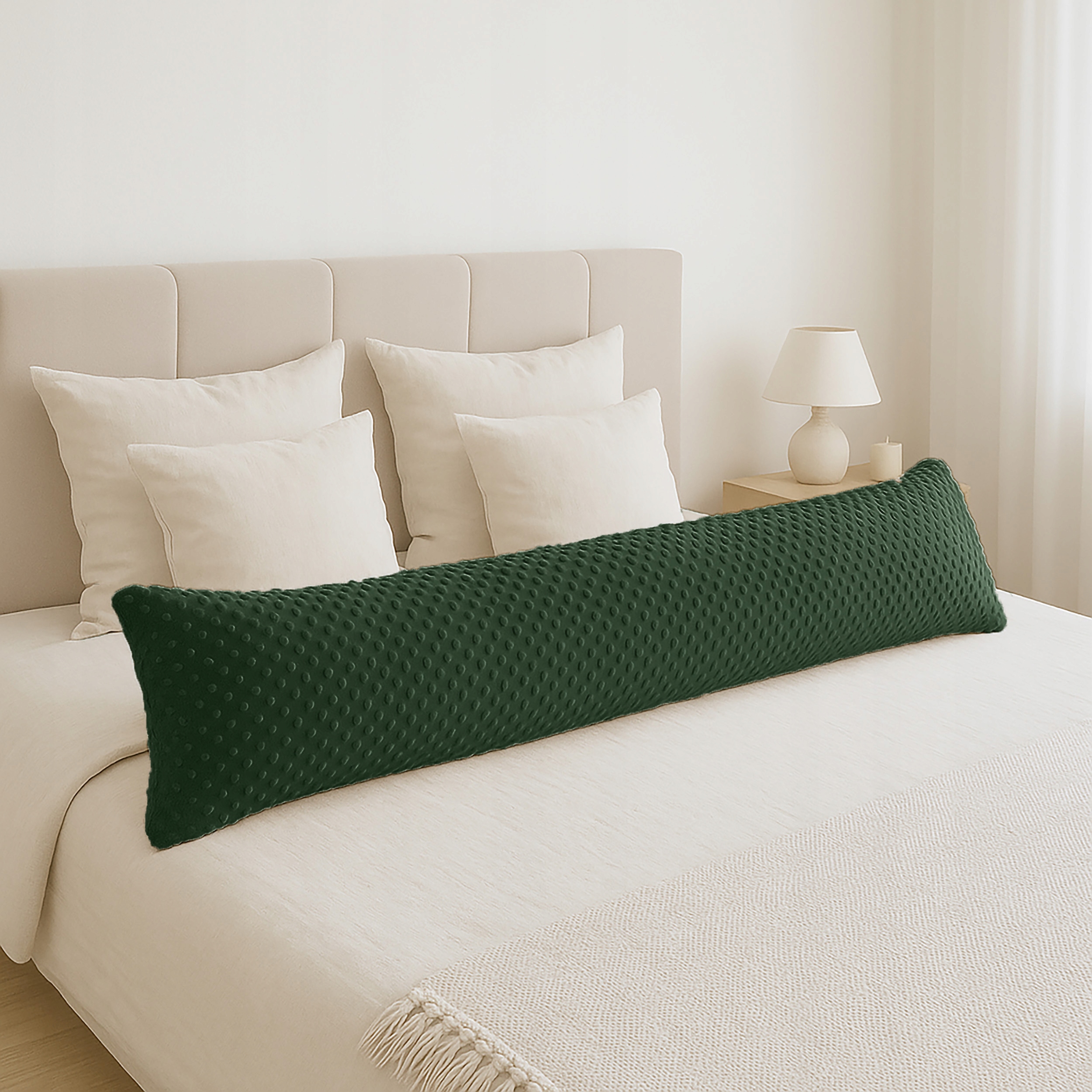 Long polštář s polštářem 40x145 na spaní na Boku Břicha ozdobný Minky W95