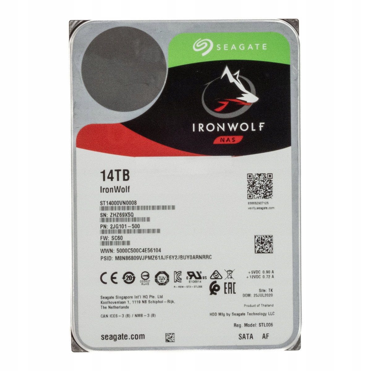 Seagate IronWolf 14TB 7.2K 256MB Sata III 3.5'' ST14000VN0008