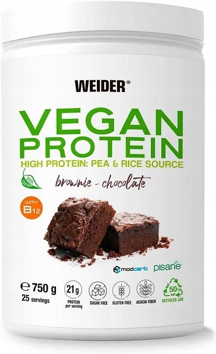 Weider Vegan Protein Protein Brownie Chocolate Prášek 750 g