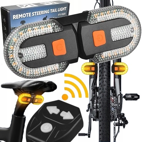 KIERUNKOWSKAZY DYNAMICZNE LED ROWER KIERUNKI LAMPKA TYŁ USB PILOT + GRATIS