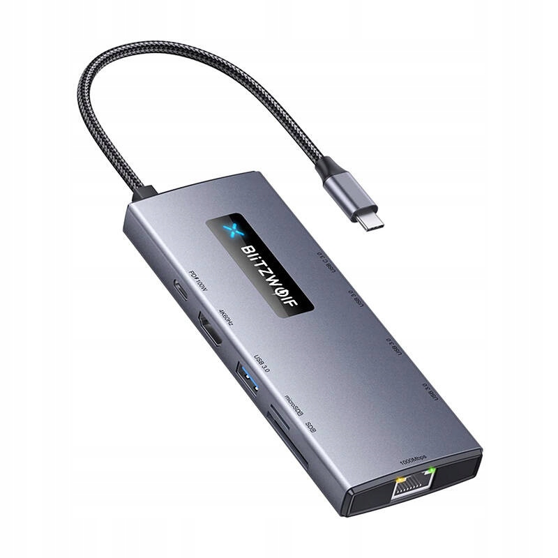 Blitzwolf Bw-new TH8 Hub Usb-c Adapter Adaptér 10v1 RJ45 Sd Hdmi 4K Pd